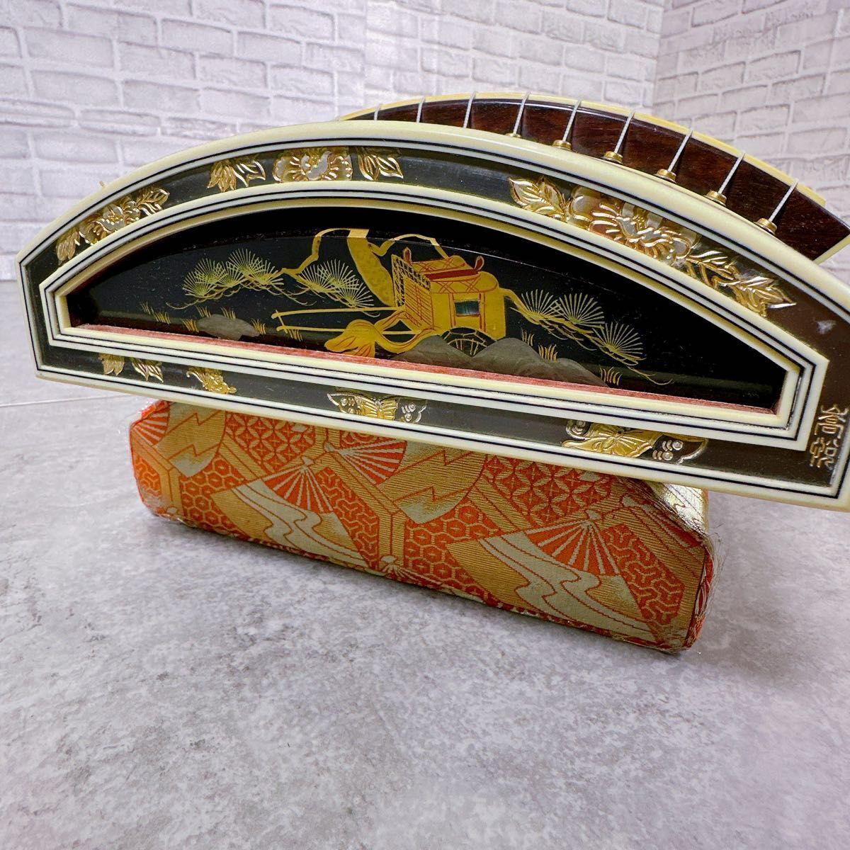 琴 13弦 並甲 上角巻 蒔絵 付属品多数 和楽器 すだれ彫り