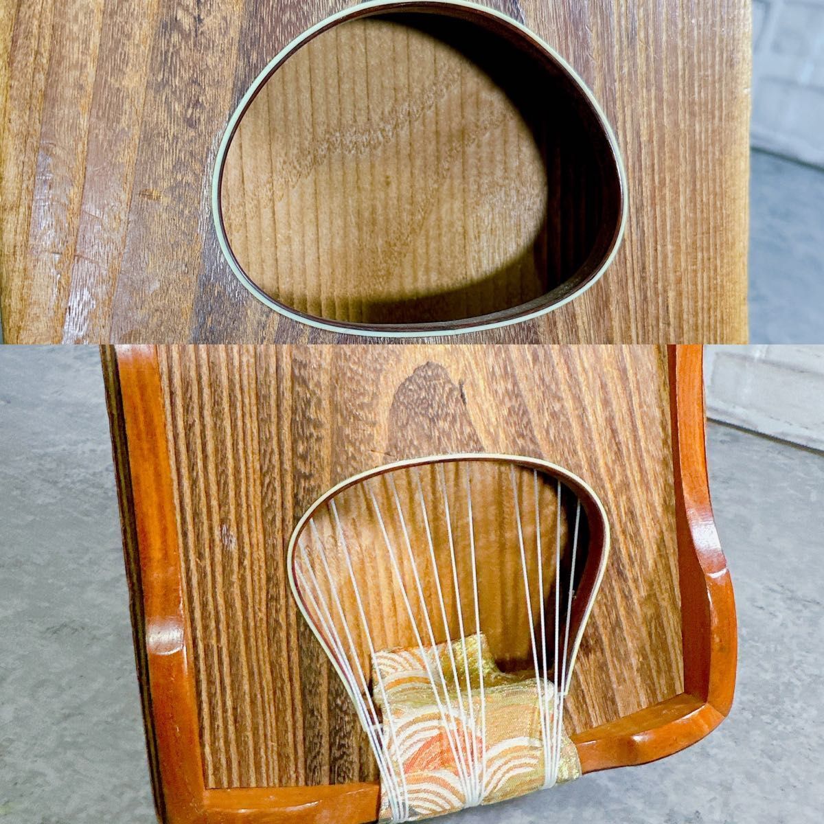 琴 13弦 並甲 上角巻 蒔絵 付属品多数 和楽器 すだれ彫り