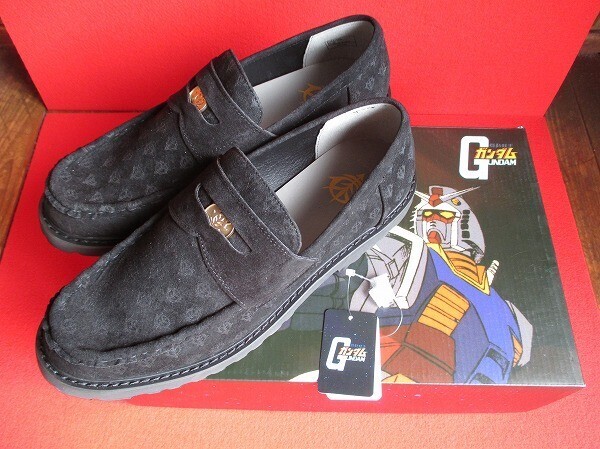 送料無料 27cm コインローファー 黒ブラック ジオン公国軍 紋章 エンブレム COIN GUNDAM LOAFER ガンダムローファー by A 送料込_画像1