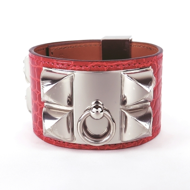 【エルメス/HERMES】バングル★コリエドシアン アリゲーター クロコダイル R刻印 S腕周り レディース プレゼント ギフト【中古】/10019876_画像1