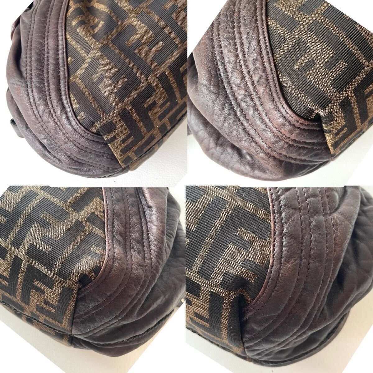 美品✨FENDI フェンディ ミニクッション ズッカ 総柄 ブラウン 激レア 高級 FENDI フェンディ ミニスパイバッグ ハンドバッグ