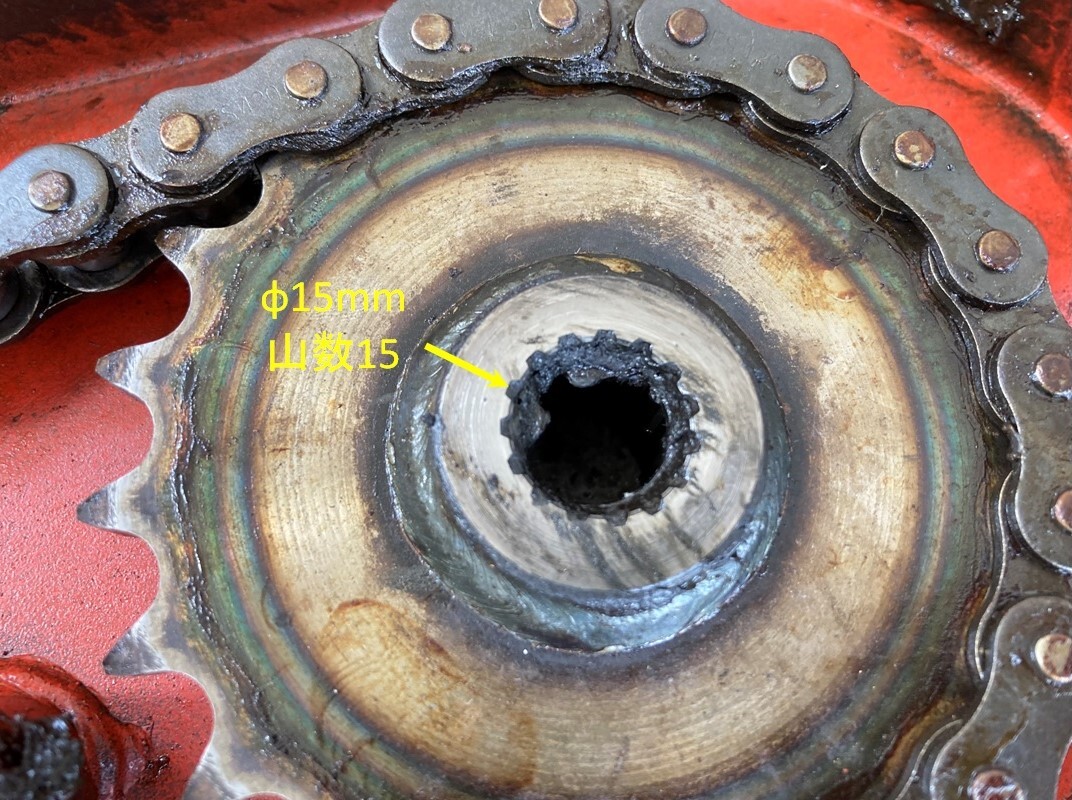 ヘルパー号 管理機 チェーンケース 関東農機 PTO ギアケース 耕運機 ティラー (OS342)_画像5