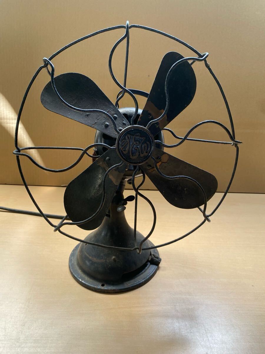 当時物 扇風機 アンティーク 芝浦製作所? 4枚羽 黒い扇風機 ジャンク 東芝風 三菱風 ヴィンテージ 昭和レトロ H33N