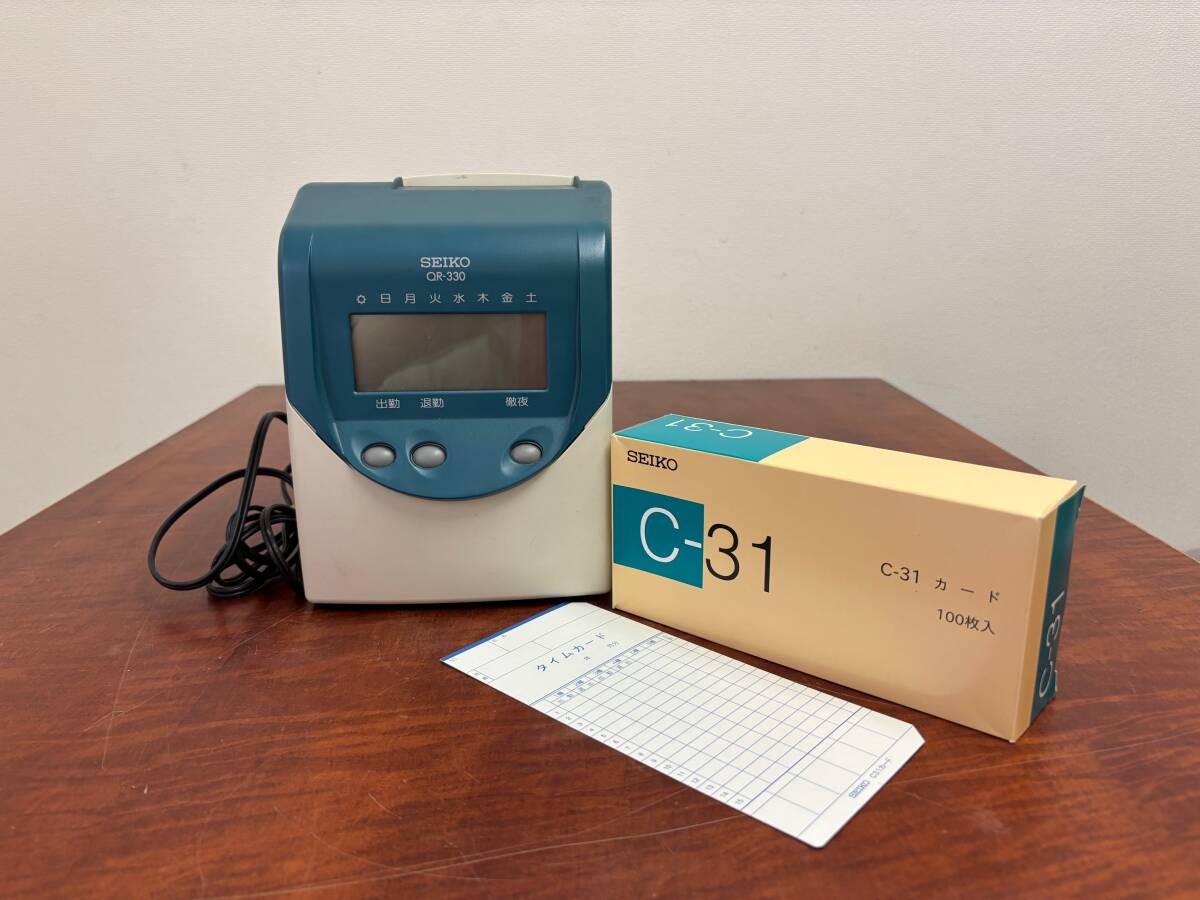 セイコープレシジョン タイムレコーダー QR-330 　タイムカード付き_画像1