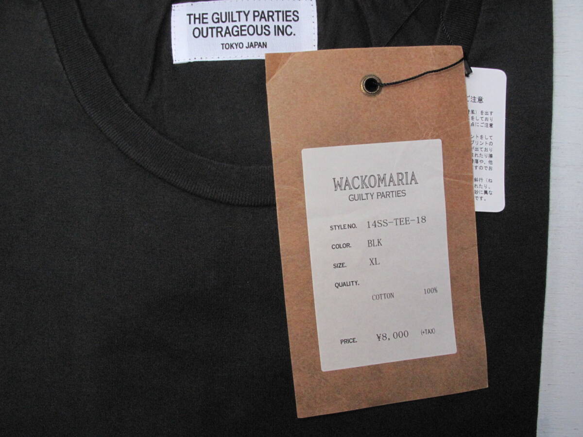 WACKOMARIA 14SS バックプリント Tシャツ size: XL 未使用品 ワコマリア_画像4
