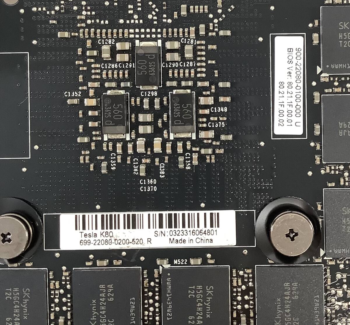 S70822154 NVIDIA TESLA K80 ビデオカード 1點(diǎn)【現(xiàn)狀お渡し品】