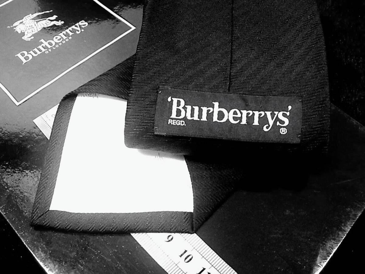 ♪:.*:2828【美品】【フォーマル黒】バーバリー【刺繍ロゴ入】【BURBERRY】ネクタイ_画像2