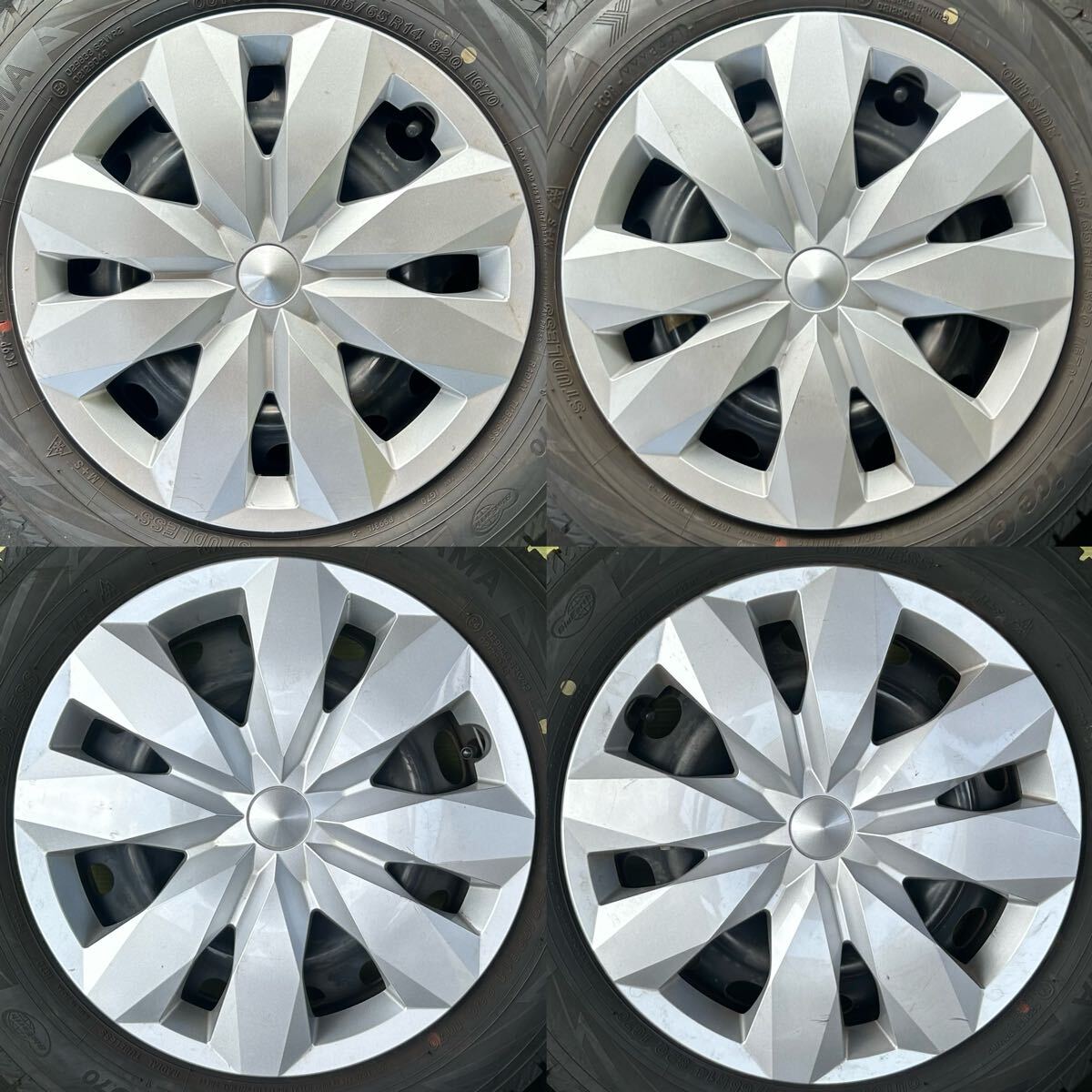 175/65R14 2021年スタッドレス ヨコハマiceGUARD IG70 4本セット マツダ 純正 4穴PCD100 ET+45 14×6Jハブ54mmデミオ ベリーサ ファミリア_画像9