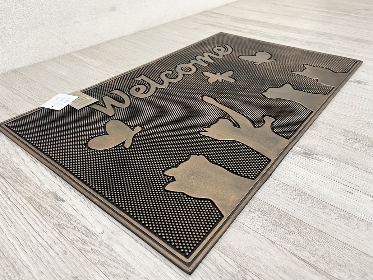 【ネコ 猫】 野外用 玄関マット 75×45cm ラバーマット 猫 玄関入口に泥除け予防_画像2