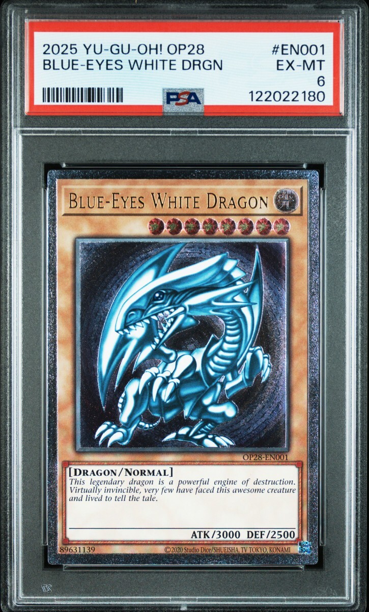 遊戯王 青眼の白龍 レリーフ PSA6 PSA6】遊戯王 EU 英語 青眼の白龍 OTS28 レリーフ(英語版)|売買