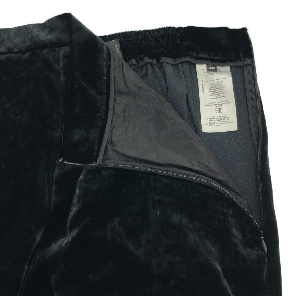 ETRO エトロ 20AW ベルベットイージーワイドパンツ 202-18846-0621 ブラック 46 ITCFUYUCSSBC_画像4