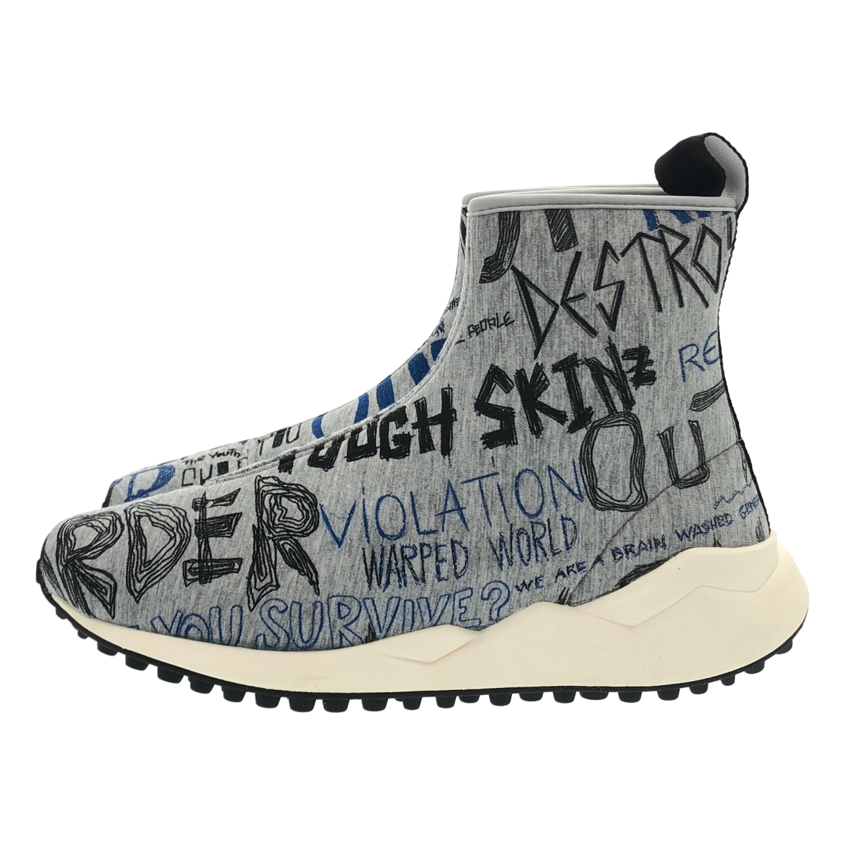 MOSCHINO モスキーノ グラフィックソックスランナースニーカー MB15524G05G2200B グレー 43 ITOGH069UVUY_画像2