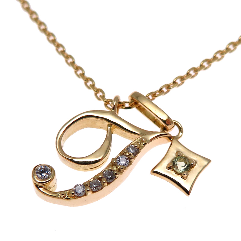 [. талант головной офис ]Vendome Aoyama Vendome Aoyama бриллиант initial *J~ колье K18 желтое золото женский DH84587