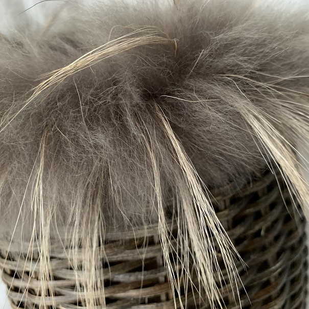 VIOLAd'ORO　ヴィオラドーロ　ファー＆バスケット バッグ　タヌキ毛皮　かご　天然素材　籠 ハンドバッグ　 婦人鞄 レディース_画像6