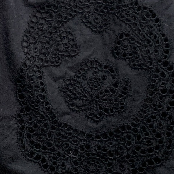 美品 レリアン Leilian　レース刺繍　綿コットン　フレアスカート 黒 ブラック　レーススカラップ　日本製　レディース　ボトムス_画像6