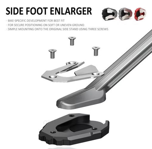 トライアンフ タイガー900 ラリープロ 2021 サイドスタンド 延長プレート アルミ製 ブラック_画像5