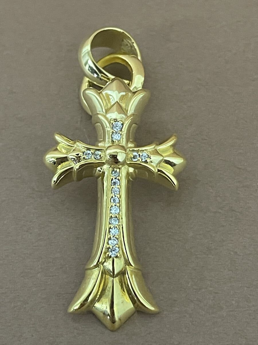 クロムハーツ CHダブルクロス with ベイル ペンダント 22K