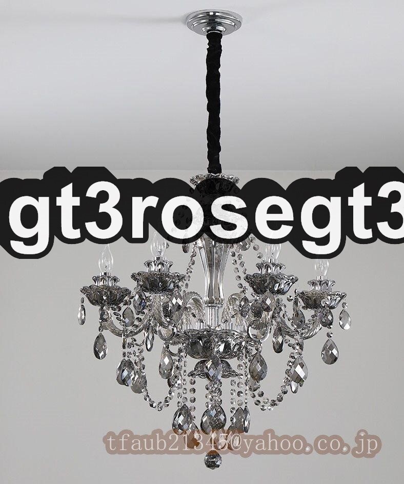 高級LED シャンデリア照明 K9 クリスタルシャンデリア リビングルーム 寢室 ホテル モダンインテリア 6燈