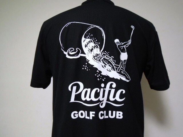 Pacific Golf CLUB●パシフィック ゴルフクラブ●半袖●ポロ●バックプリント●ブラック●サイズM●超美品_画像2