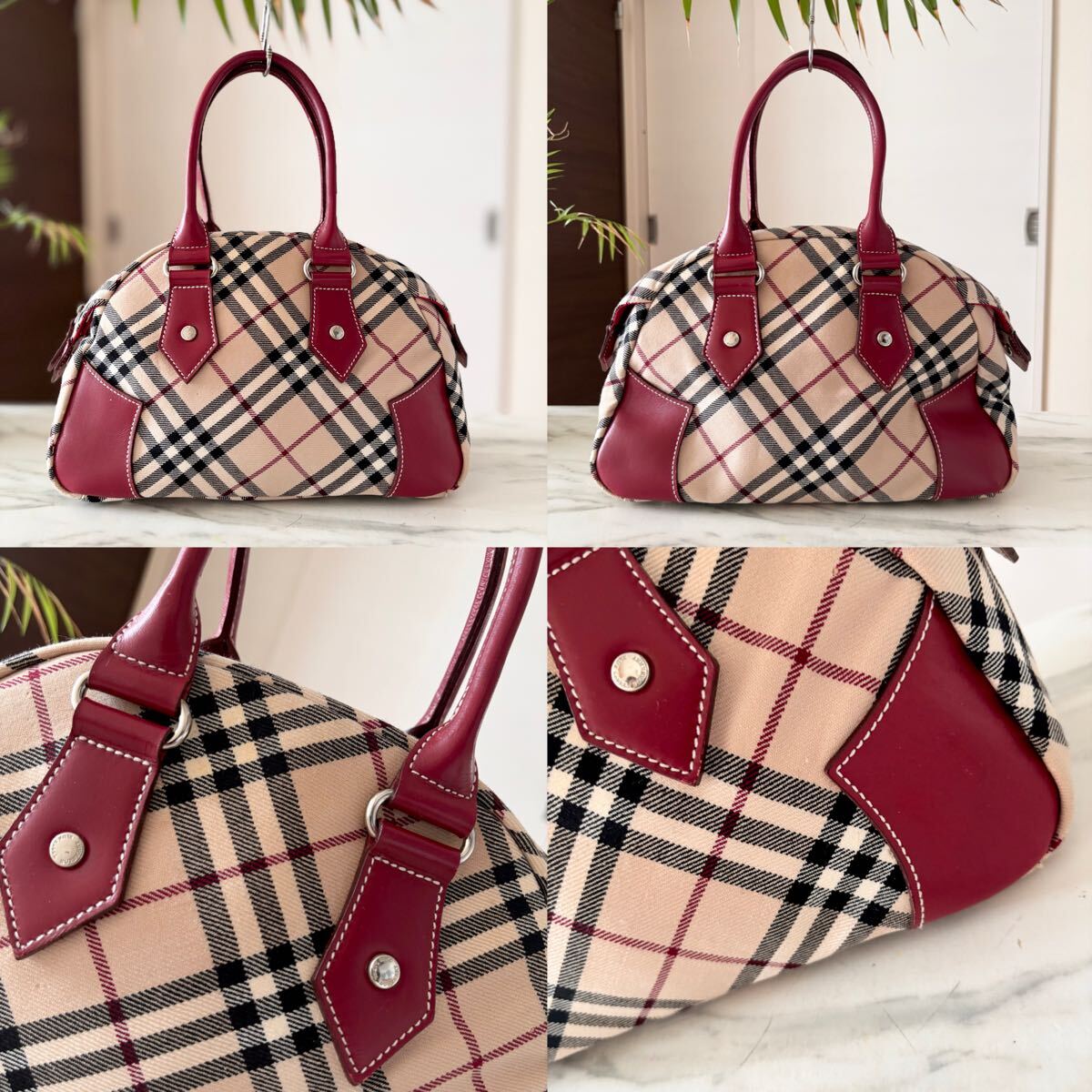 希少レア バーバリーブラックレーベル✨ノバチェック トートバッグ デニム×レザー 正規品 BURBERRY バーバリー レザートートバッグ ノバチェック