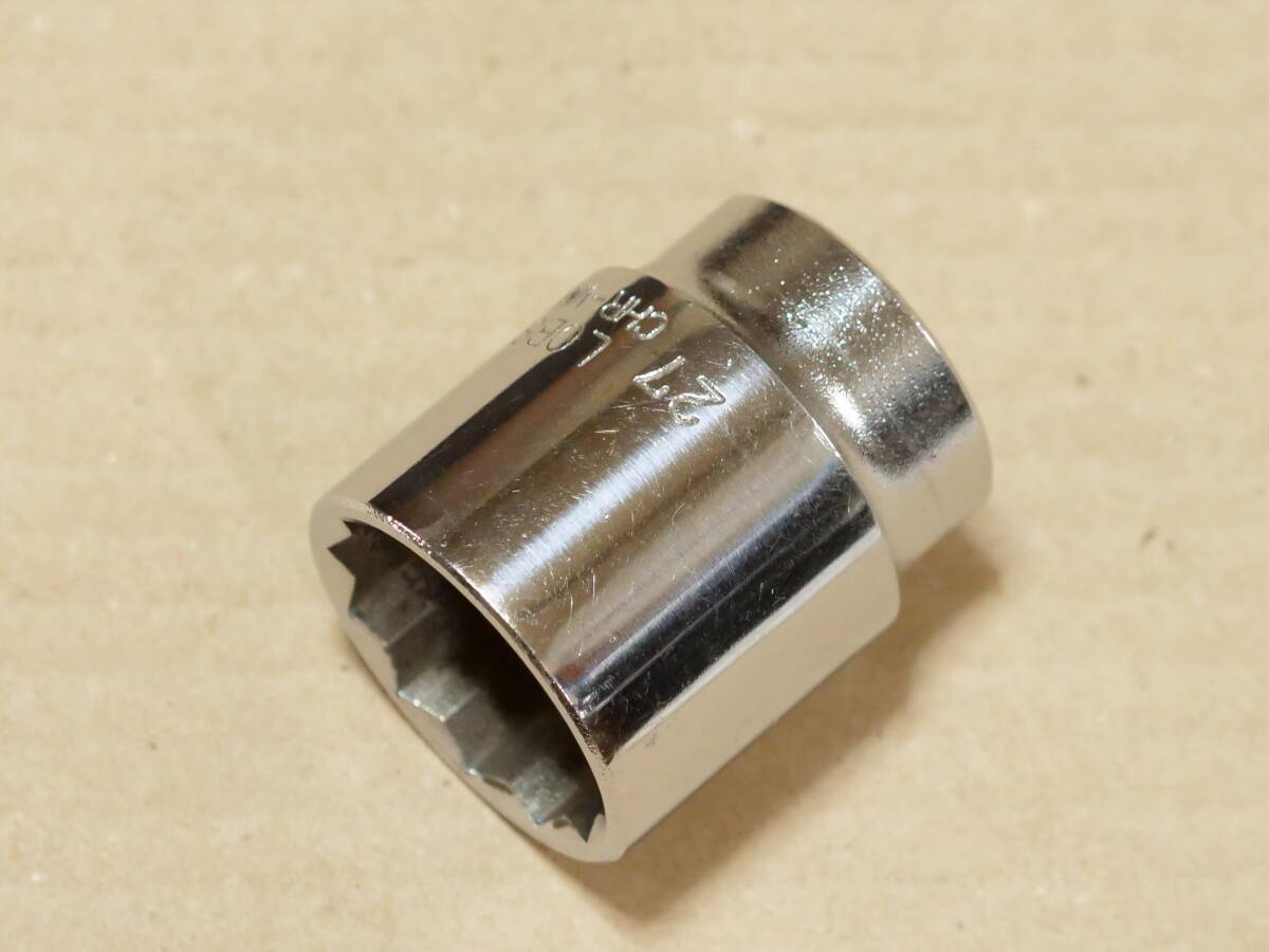 LOBSTER 27 mm 差込角 12.7 mm 1/2 inch 旧ロゴ 12角 ソケット 検) ロブスター ロブテックス エビ KTC B4-27W B4-27 TONE トネ 4D-27_画像5