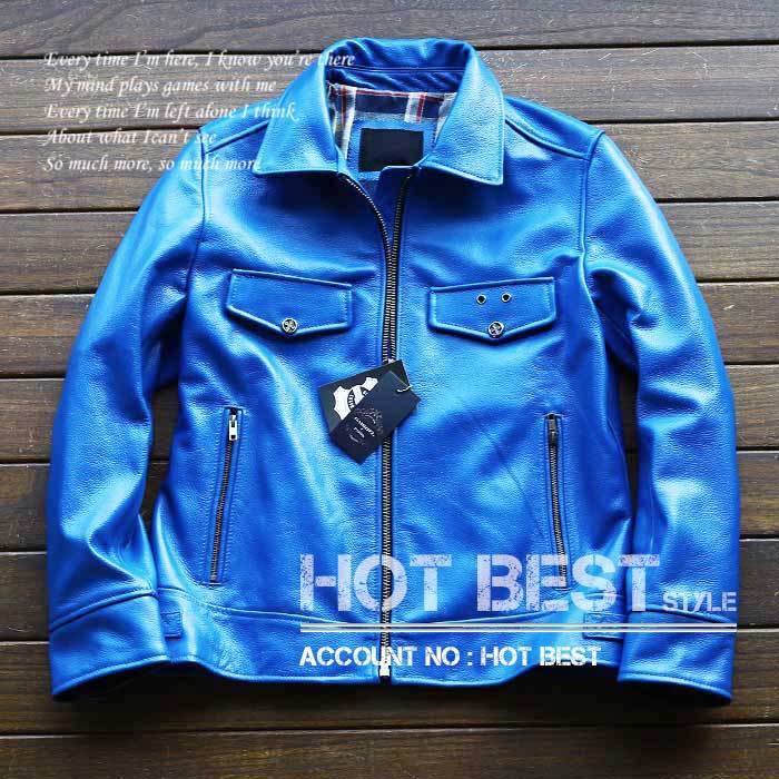 □Gabriel ・新作 レア色 牛革 革ジャン メンズ 最上級