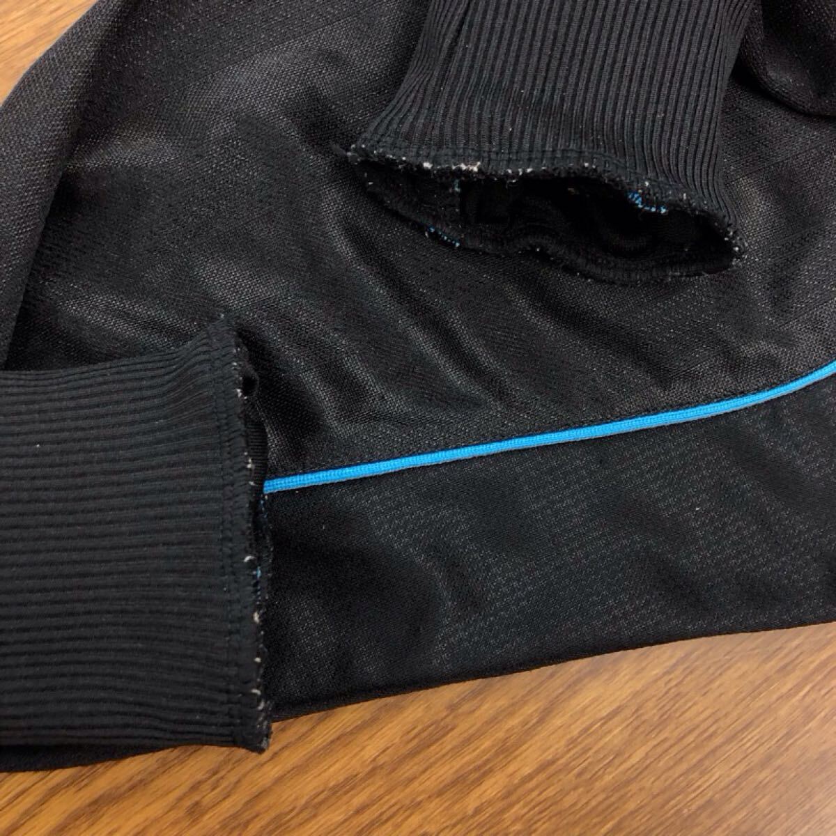 【GH620】lotto Mサイズ ジャージ ブラック 袖口リブ 裾紐付き ブランド古着 ロット トラックジャケット スポーツウェア 送料無料_画像6