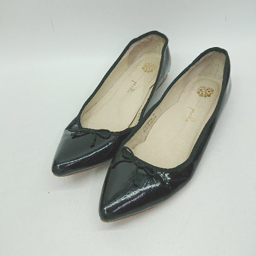 ◇ Θ PICHE ABAHOUSE ピシェ アバハウス フラット パンプス サイズ38 ブラック系 レディース E_画像1