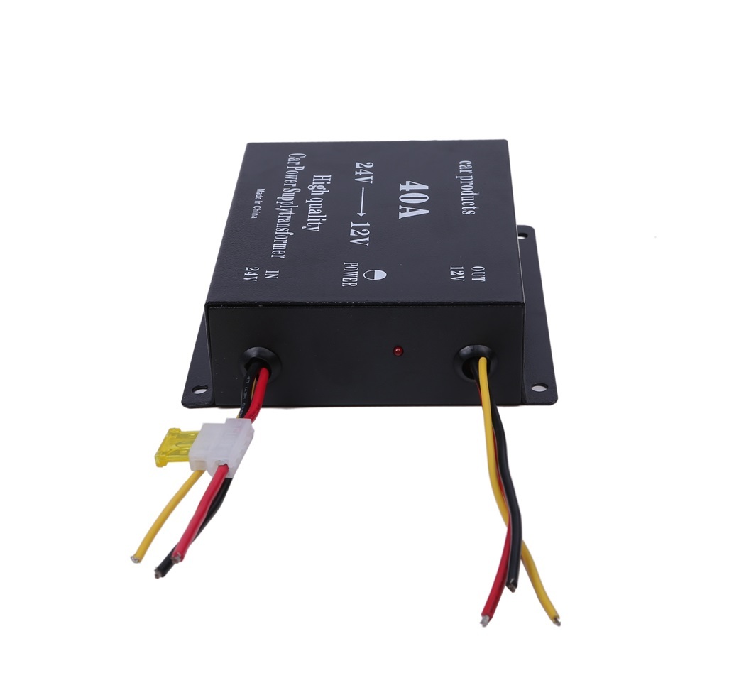 DCDC コンバーター 電圧 変換器 24V→12V 変圧器 デコデコ ヒューズ付 過(guò)電圧保護(hù) 40A バックアップ 機(jī)能付 大型車(chē) トラック 車(chē)