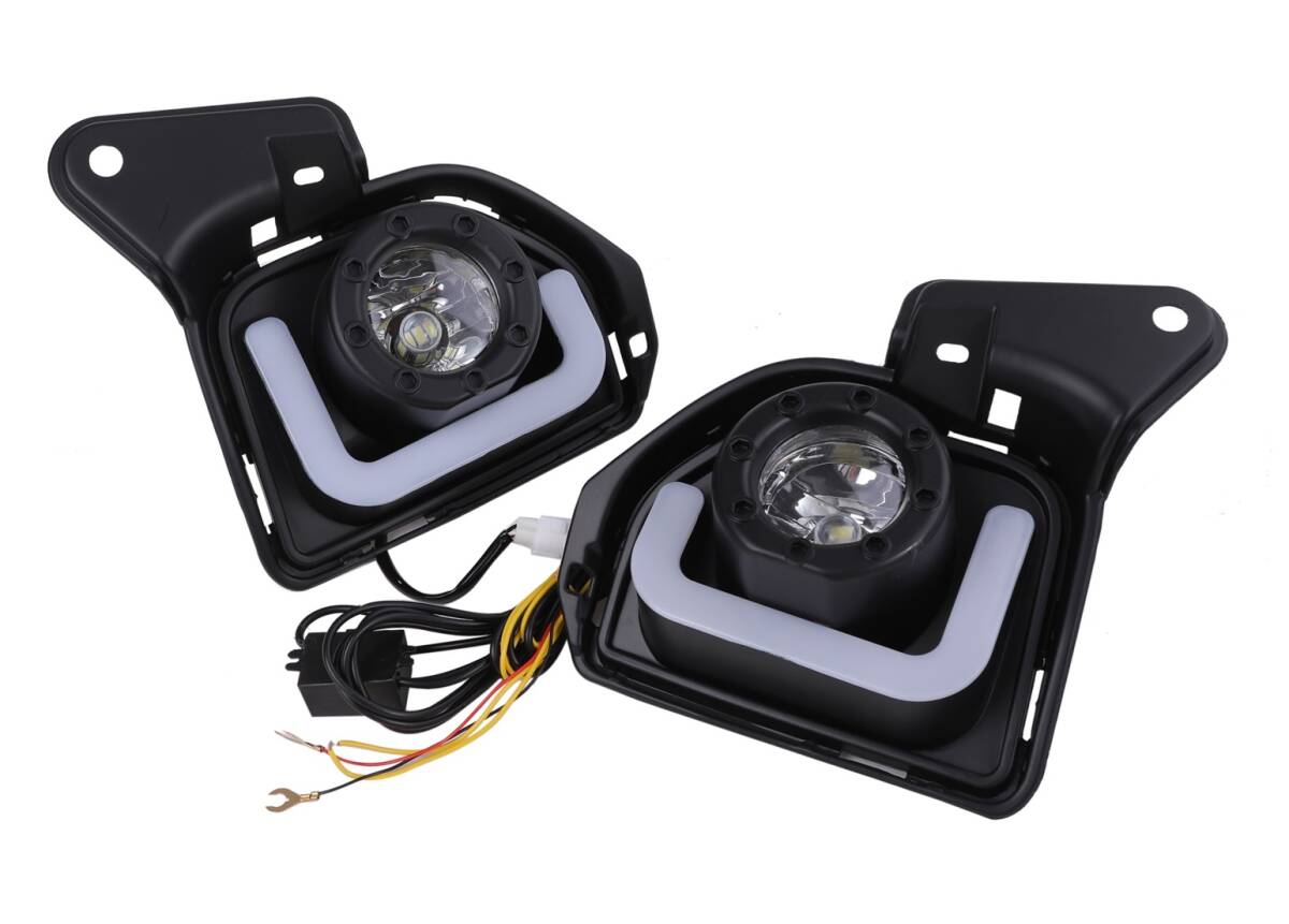 200系 ハイエース 4型 5型 6型 LED BAR デイライト フォグランプ 左右セット ウインカー 連動 機能付き 標準 ワイド S-GL DX DX 汎用品_画像2