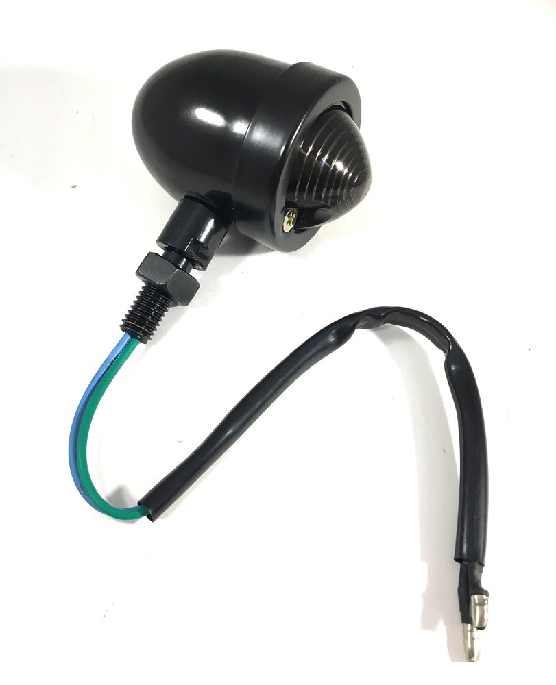 砲弾型 12V ブレットウインカー 4個 セット 汎用品 ブラック 黒 アメリカン ハーレー ボバー チョッパー_画像4