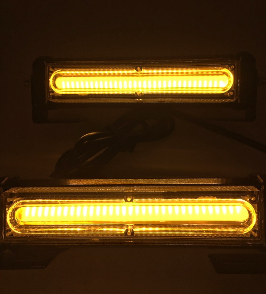 DC12V COB 6LED × 2連 ストロボ フラッシュ ライト キット イエロー 黄色 発光 パターン 変更可能 リモコン 付き_画像2