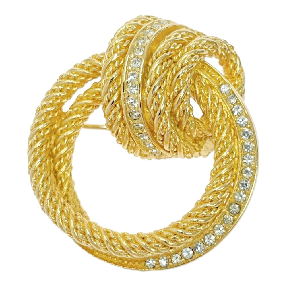 Christian Dior Christian Dior GP стразы трос узор брошь Gold 426925 брошь 