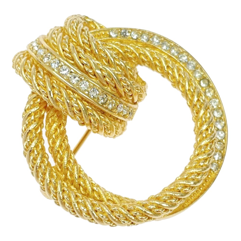 Christian Dior Christian Dior GP стразы трос узор брошь Gold 426925 брошь 