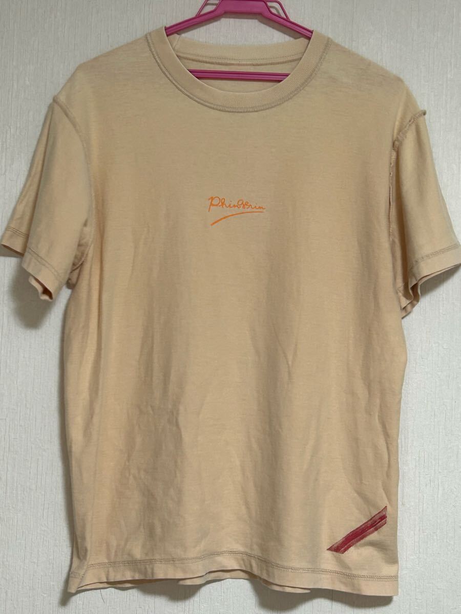 PHINGERIN フィンガリン　バック刺繍入り　半袖Tシャツ　ペールオレンジ_画像1