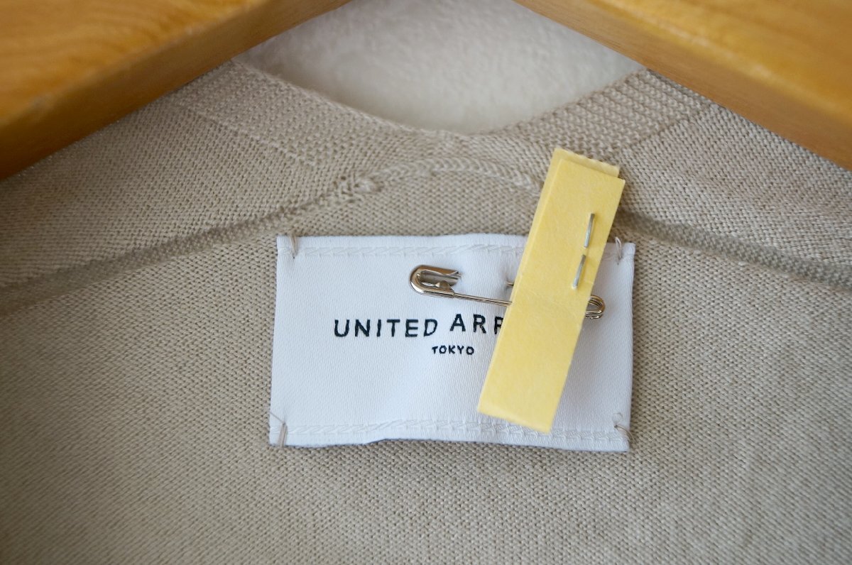 ★送料無料!! ユナイテッドアローズ *カシミヤ混コットン バックボリューム Vネックニット ベージュ*古着のgplus広島 2508t3_画像8