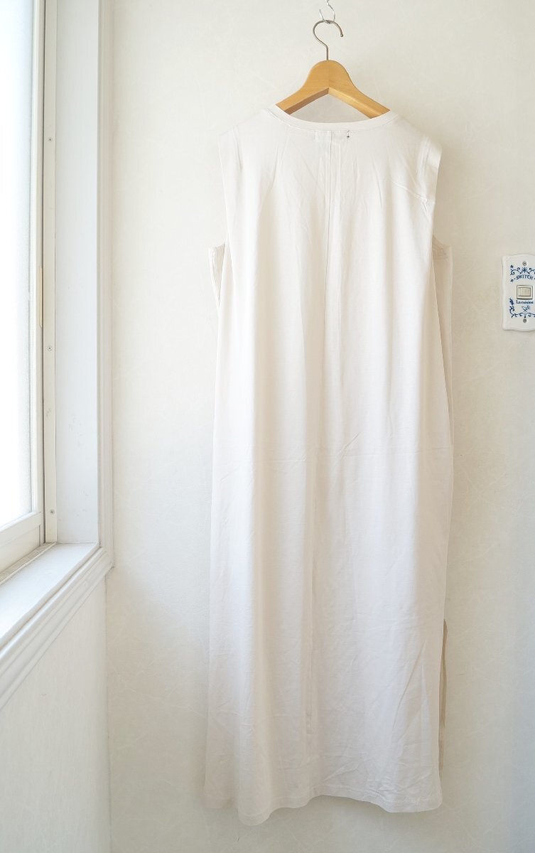 ★送料無料! PARIGOT/パリゴ * サイドスリット ノースリー ワンピース　/アイボリー 薄手コットン*　古着のgplus広島2508t1_画像2