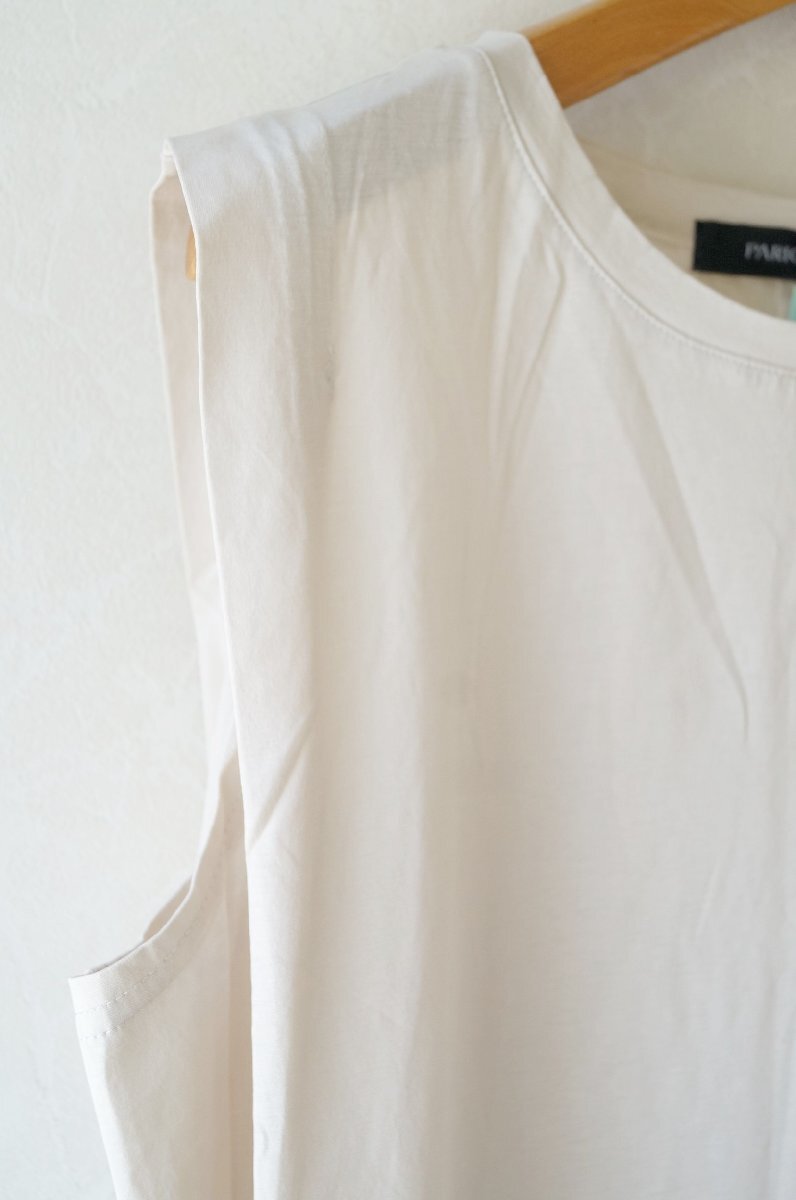 ★送料無料! PARIGOT/パリゴ * サイドスリット ノースリー ワンピース　/アイボリー 薄手コットン*　古着のgplus広島2508t1_画像7
