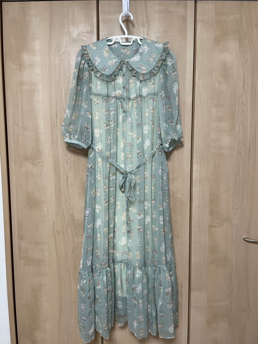 yukiemon こねこ図鑑　ロングワンピース　Mサイズ 送料込み yukiemon こねこ図鑑 ロングワンピース Mサイズ