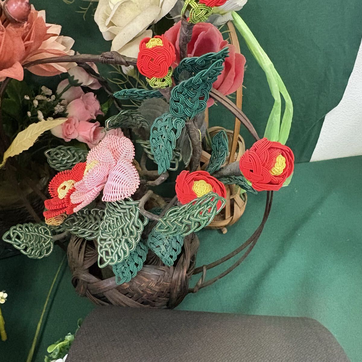 〇中古《フラワー インテリア まとめて》 造花 洋風 花 インテリア 籠 263-13_画像6