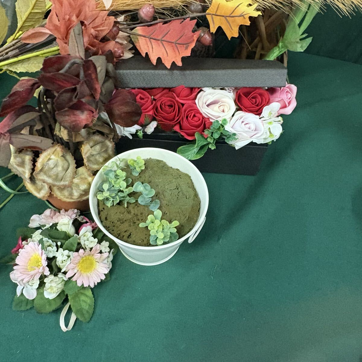 〇中古《フラワー インテリア まとめて》 造花 洋風 花 インテリア 籠 263-13_画像10