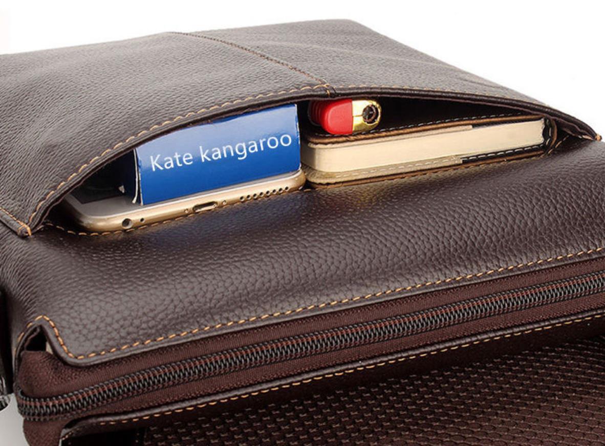 送料無料　匿名　レザー ショルダーバッグ メンズ ブリーフケース ビジネスバッグ ブラウン_画像7