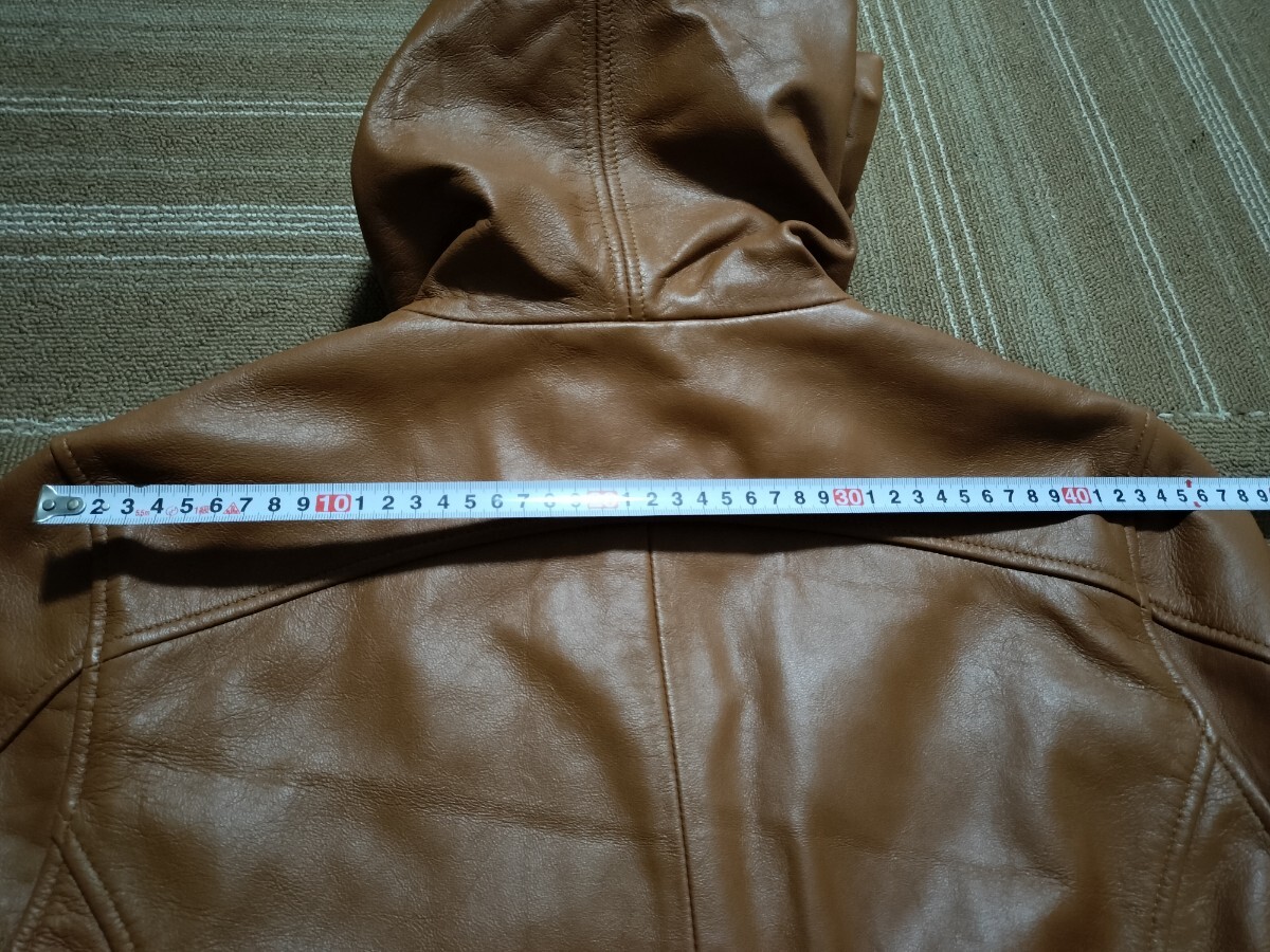 サイズ：XL 新品同様　Liugoo Leathers （リューグーレザーズ）レザーフーデッドジャケット　 パーカー 羊革 ジップアップ　本革_画像10