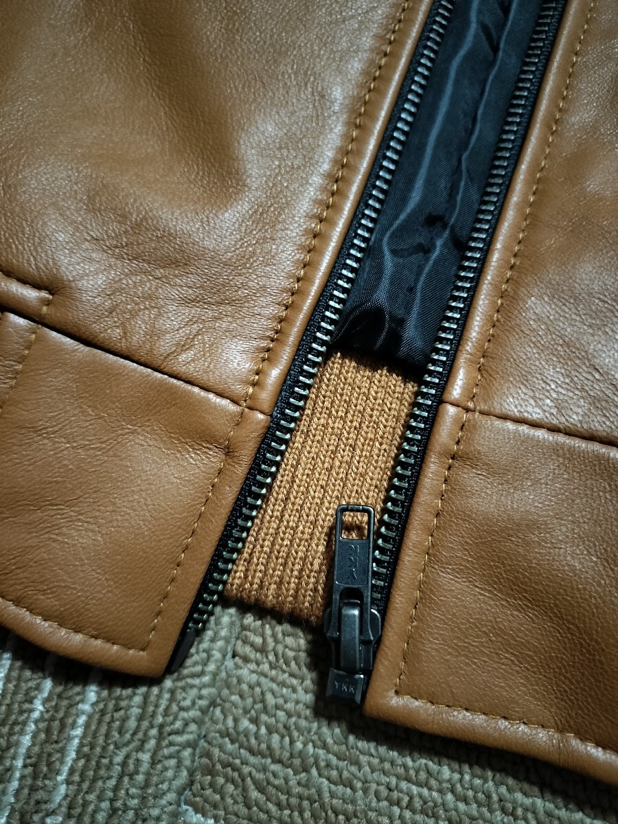 サイズ：XL 新品同様　Liugoo Leathers （リューグーレザーズ）レザーフーデッドジャケット　 パーカー 羊革 ジップアップ　本革_画像4