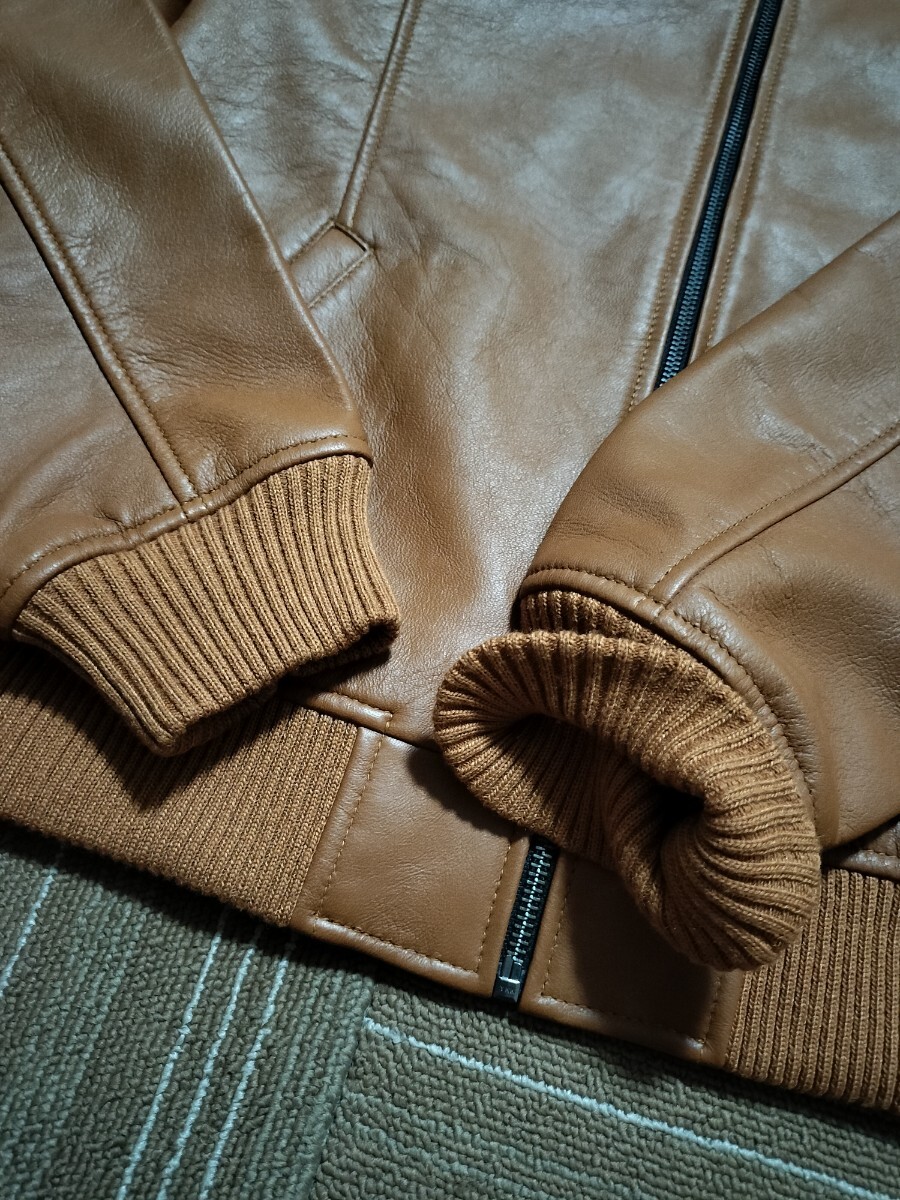 サイズ：XL 新品同様　Liugoo Leathers （リューグーレザーズ）レザーフーデッドジャケット　 パーカー 羊革 ジップアップ　本革_画像7