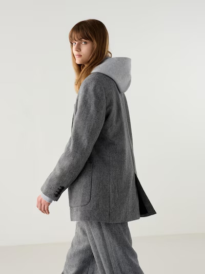 UNIQLO:C ユニクロ ツイードオーバーサイズジャケット M DARK GRAY_画像2