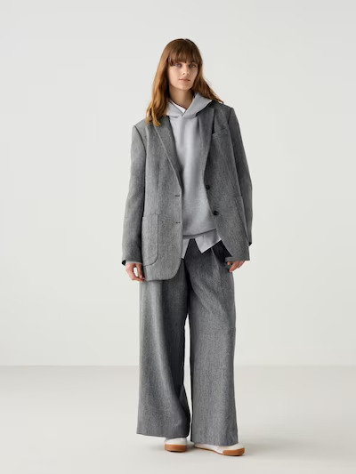 UNIQLO:C ユニクロ ツイードオーバーサイズジャケット M DARK GRAY_画像1