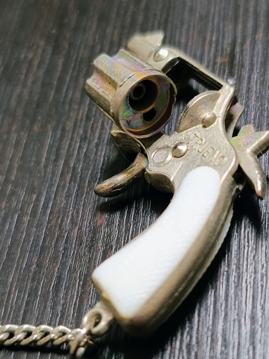 未使用★レトロ☆GUN★珍品 火薬玉鉄砲 キーホルダー TRUENO Redondo キーチェーン ピストル 銃当時物 現状 スペイン製 昭和レトロ_画像6
