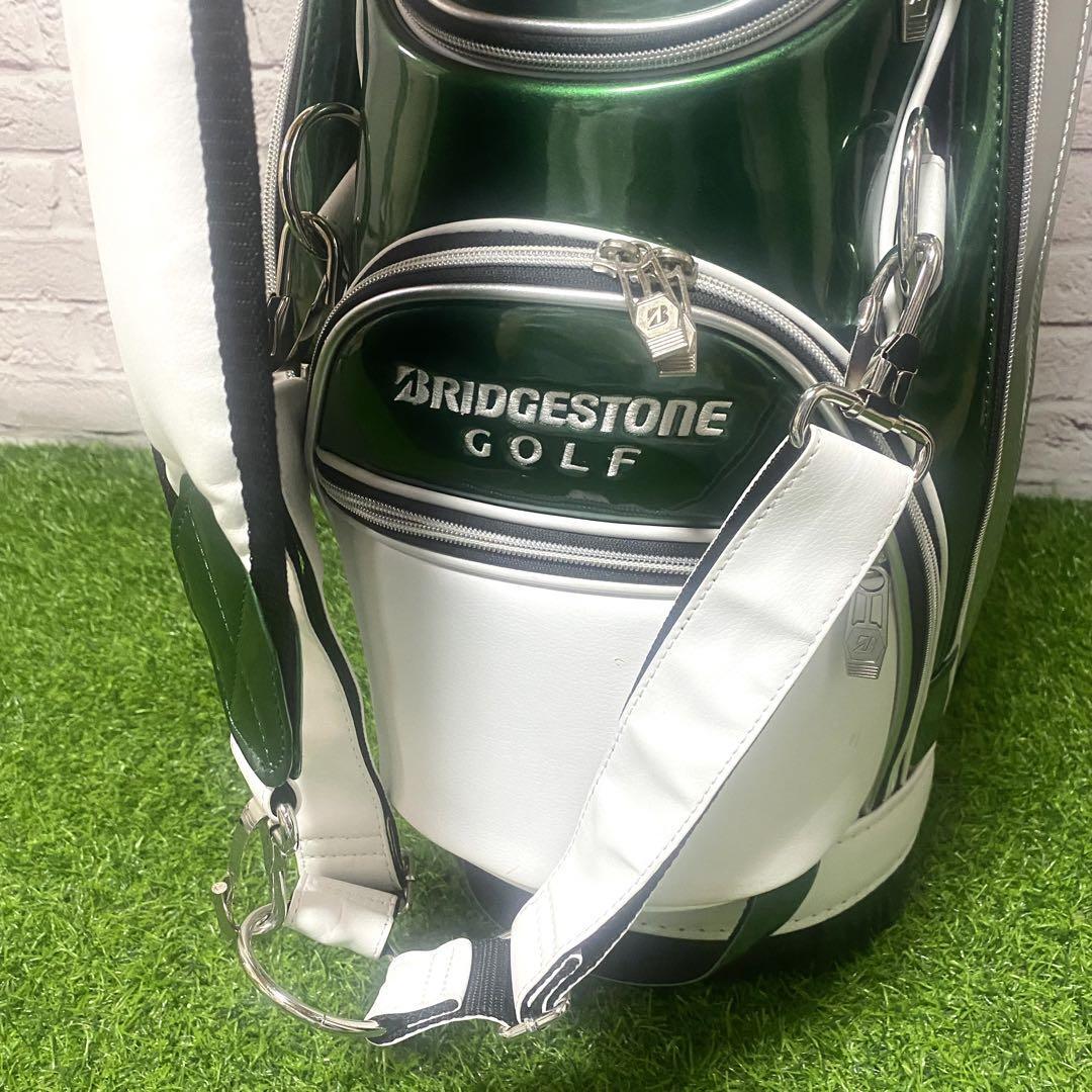 BRIDGESTONE GOLF キャディバッグ グリーン/ホワイト 希少】BRIDGESTONE キャディバッグ 星柄 メジャーコレクション 3