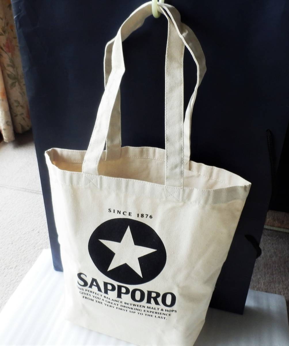 ★非売品・未使用★サッポロ　スターロゴ　トートバッグ　２種★黒ラベル　SAPPORO☆キャンバス地　帆布　デニム　_画像4